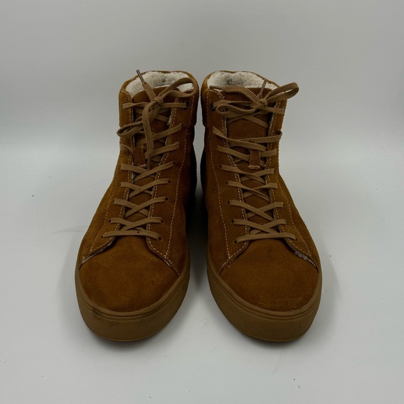 Express suede brown high top Sherpa lined men’s size 10 - Picture 2 of 6